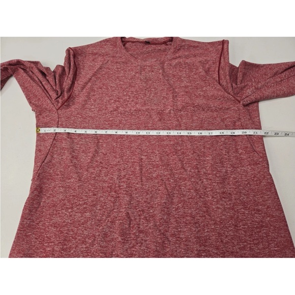 Lululemon Surge Warm Long Sleeve Heathered Dark Sport Red Size XL Mens - Picture 5 of 6